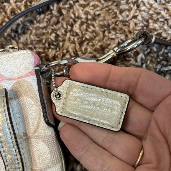 Coach Pink and Cream Patterned Crossbody Bag - Picture 2 of 11